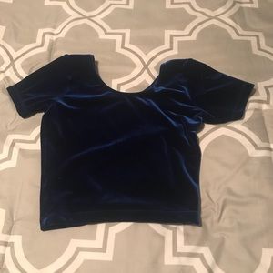 💎American Apparel crop blue velvet top💎